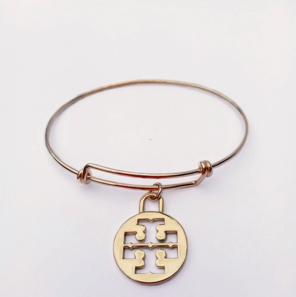 Tory Burch Charm 14K GOLD FILLED Bangle Bracelet - Picture 4 of 7